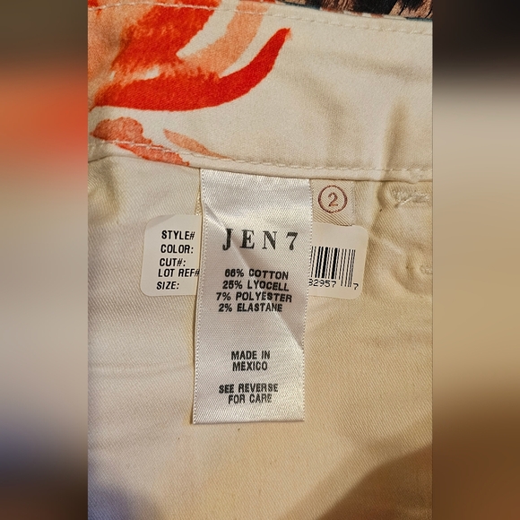 JEN7 Mankind Ivory Floral Ankle Skinny Leg Women's Jeans NWT 2 - Picture 6 of 6